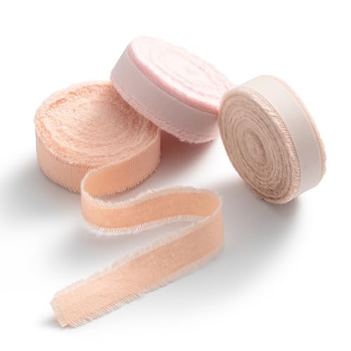AOKSUNOVA Baumwollband Rosa Stoffband Stoffbänder Schleifenband Baumwolle Geschenkband von AOKSUNOVA