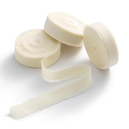 AOKSUNOVA Baumwollband Stoffband Stoffbänder Schleifenband Baumwolle Geschenkband Cremeweiß AOKSUNOVA Baumwollband Stoffband Stoffbänder Schleifenband Baumwolle Geschenkband Cremeweiß von AOKSUNOVA