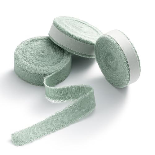 AOKSUNOVA Baumwollband Stoffband Stoffbänder Schleifenband Baumwolle Geschenkband Pastellgrün von AOKSUNOVA