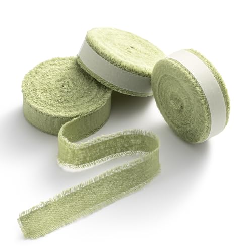 AOKSUNOVA Baumwollband Stoffband Stoffbänder Schleifenband Baumwolle Geschenkband Salbeigrün von AOKSUNOVA