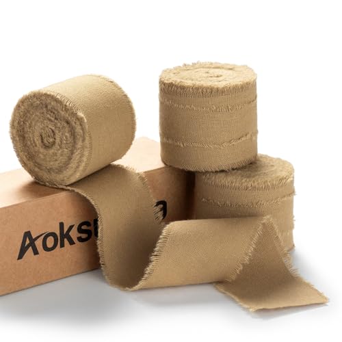 AOKSUNOVA Geschenkband Baumwolle Braun 3,8cm Baumwollband Schleifenband Breit Hochzeit Stoffband Fransenband AOKSUNOVA Geschenkband Baumwolle Braun 3,8cm Baumwollband Schleifenband Breit Hochzeit Stoffband Fransenband von AOKSUNOVA
