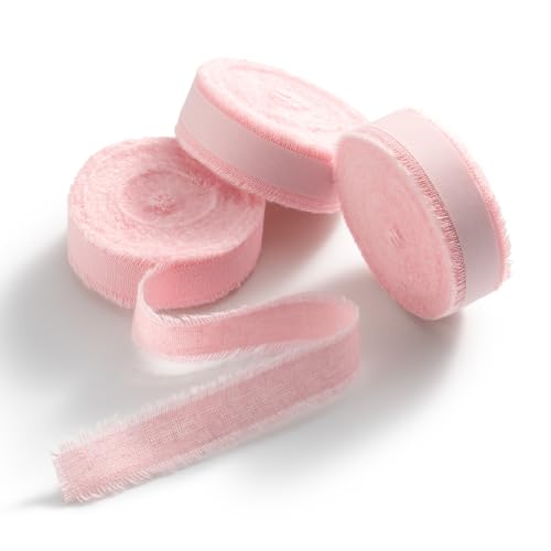 AOKSUNOVA Geschenkband Blassrosa Stoffband Baumwolle Schleifenband Baumwollband Stoffbänder AOKSUNOVA Geschenkband Blassrosa Stoffband Baumwolle Schleifenband Baumwollband Stoffbänder von AOKSUNOVA