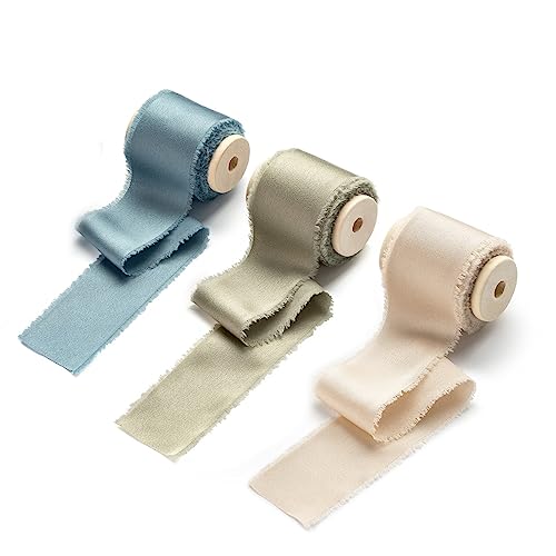 AOKSUNOVA Geschenkband Breit 3,8cm Seidenband Stoffband Schleifenband Hochzeit Champagner Blau Grün AOKSUNOVA Geschenkband Breit 3,8cm Seidenband Stoffband Schleifenband Hochzeit Champagner Blau Grün von AOKSUNOVA