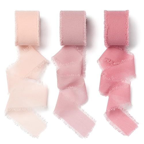 AOKSUNOVA Geschenkband Hochzeit Rosa 2,5cm x 18,9m Schleifenband Chiffon Stoffband Chiffonband Altrosa AOKSUNOVA Geschenkband Hochzeit Rosa 2,5cm x 18,9m Schleifenband Chiffon Stoffband Chiffonband Altrosa von AOKSUNOVA