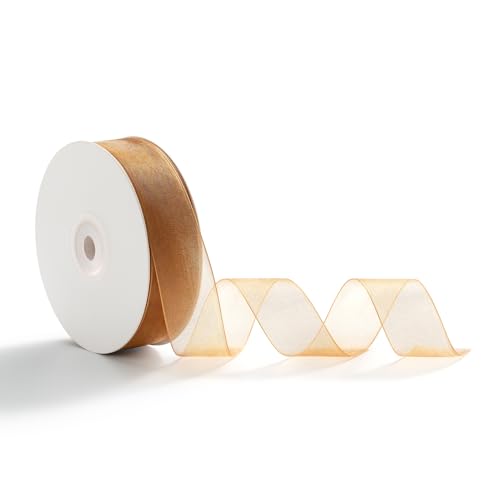 AOKSUNOVA Organzaband Schleifenband Organza Band Geschenkband Hochzeit Kupfer von AOKSUNOVA