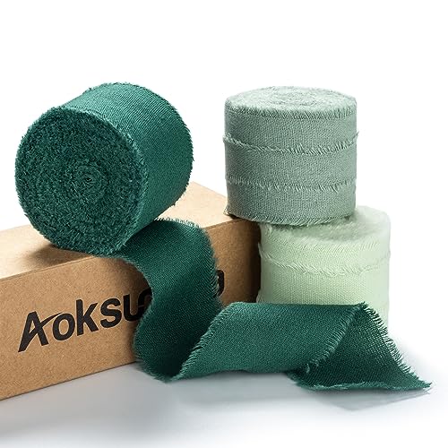 AOKSUNOVA Schleifenband Baumwolle Hochzeit Baumwollband 3,8cm Geschenkband Stoffband Fransenband Eukalytus Grün Apfelgrün AOKSUNOVA Schleifenband Baumwolle Hochzeit Baumwollband 3,8cm Geschenkband Stoffband Fransenband Eukalytus Grün Apfelgrün von AOKSUNOVA