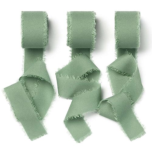AOKSUNOVA Schleifenband Eukalyptus Grün 2,5cm x 18,9m Geschenkband Hochzeit Chiffonband Stoffband AOKSUNOVA Schleifenband Eukalyptus Grün 2,5cm x 18,9m Geschenkband Hochzeit Chiffonband Stoffband von AOKSUNOVA