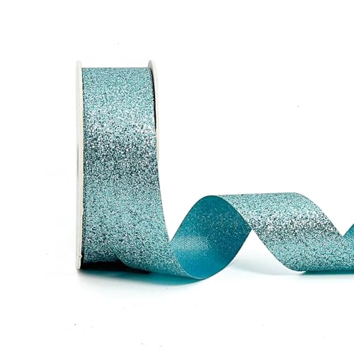AOKSUNOVA Schleifenband Glitzer Geschenkband Breit Hochzeit Glitzerband Metallic Geschenkbänder Glänzend 2,5cm x 22,8m Blau AOKSUNOVA Schleifenband Glitzer Geschenkband Breit Hochzeit Glitzerband Metallic Geschenkbänder Glänzend 2,5cm x 22,8m Blau von AOKSUNOVA