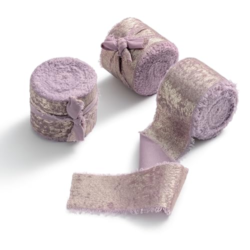 AOKSUNOVA Schleifenband Lila 3,8cm Geschenkband Breit Glitzer Seidenband Stoffband Glitzerband AOKSUNOVA Schleifenband Lila 3,8cm Geschenkband Breit Glitzer Seidenband Stoffband Glitzerband von AOKSUNOVA
