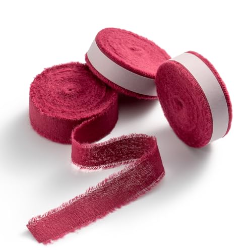 AOKSUNOVA Schleifenband Weinrot Baumwollband Stoffbänder Stoffband Baumwolle Geschenkband AOKSUNOVA Schleifenband Weinrot Baumwollband Stoffbänder Stoffband Baumwolle Geschenkband von AOKSUNOVA