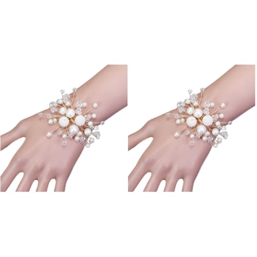 AOKWAWALIY 2 Stück Handblumen Brautjungfern Handgelenksblumen Für Hochzeit Braut Handgelenksblume Hochzeitsarmband Hochzeit Handgelenksblume Perlenhandblume AOKWAWALIY 2 Stück Handblumen Brautjungfern Handgelenksblumen Für Hochzeit Braut Handgelenksblume Hochzeitsarmband Hochzeit Handgelenksblume Perlenhandblume von AOKWAWALIY