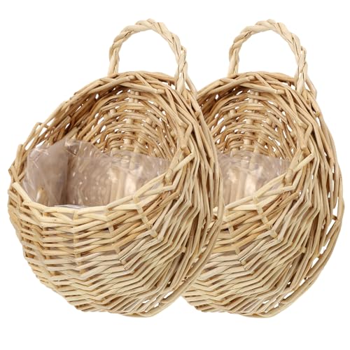 2 Stück Wandbehang Rattan Blumenkorb Hochzeit Haustür Hängekörbe Haustür Gewebter Korb Orchideenkorb Töpfe für Pflanzen Hängender Pflanzgefäß Vintage Pflanzkorb Holz 2 Stück Wandbehang Rattan Blumenkorb Hochzeit Haustür Hängekörbe Haustür Gewebter Korb Orchideenkorb Töpfe für Pflanzen Hängender Pflanzgefäß Vintage Pflanzkorb Holz von AOKWAWALIY