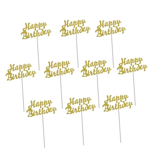 AOKWAWALIY Happy Birthday Topper 10pcs Decor Happy Birthday Cake Gold Decor von AOKWAWALIY