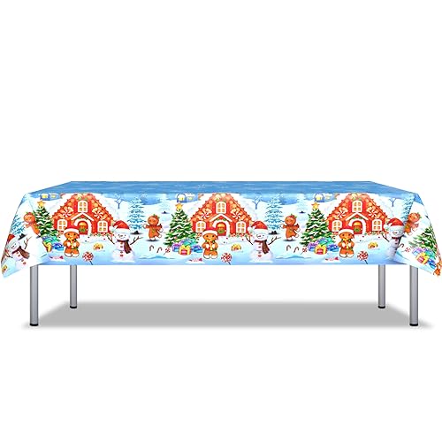 AOLOA Weihnachtstischdecke Groß Rechteckig Blau, Tischdecke Weihnachten Rechteck Weihnachten Tischdekoration, Lebkuchenmann Partytischdecke, Wasserabweisend Küche Tischtücher für Neujahr Winterferien AOLOA Weihnachtstischdecke Groß Rechteckig Blau, Tischdecke Weihnachten Rechteck Weihnachten Tischdekoration, Lebkuchenmann Partytischdecke, Wasserabweisend Küche Tischtücher für Neujahr Winterferien von AOLOA
