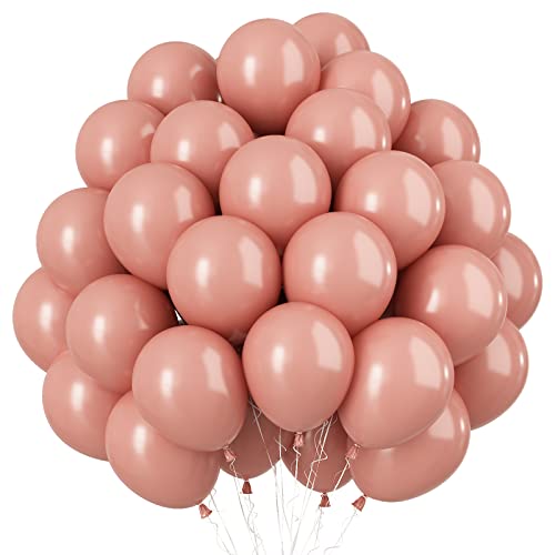 Dusty Rosa Luftballons, 35 Stück 10 Zoll Klein Retro Rosa Party Latexballons, Blush Rosa Helium Luftballons für Mädchen Geburtstag, Brautdusche, Hochzeit, Babyparty, Jubiläum Deko von AOLOA