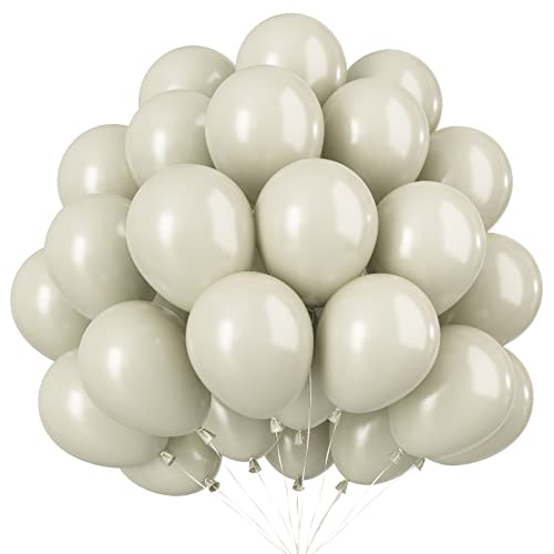 Luftballon Sand Weiß - 35 Stück 10 Zoll Retro Cream Latex Helium Ballons, Weiß Party Ballons für Geburtstag, Hochzeit, Verlobung Babyparty Dekoration von AOLOA