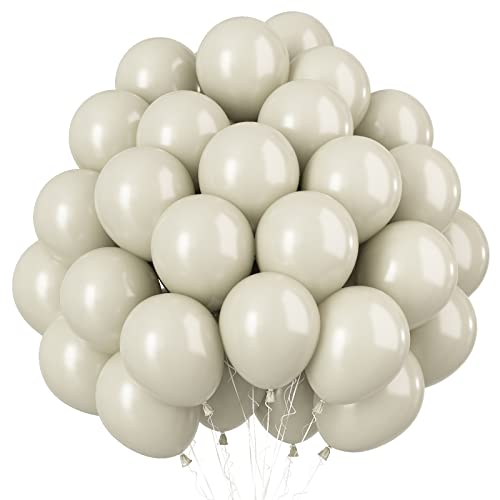 Luftballon Sand Weiß - 35 Stück 5 Zoll Retro Cream Latex Helium Ballons, Weiß Party Ballons für Geburtstag, Hochzeit, Verlobung Babyparty Dekoration von AOLOA
