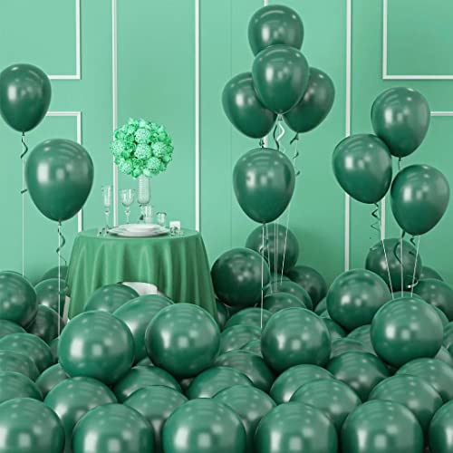 Luftballons Grün - 35 Stück 5 Zoll Dunkelgrün Latex Luftballons Grün Partyballon Helium Luftballons für Geburtstag, Babyparty, Weihnachten, Dschungel Party Safari Dekoration von AOLOA