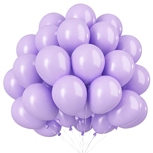 Luftballons Lila - 100 Stück 10 Zoll Macaron Lila Latex Luftballon, Pastell Violett Helium Ballons für Geburtstag, Hochzeit, Verlobung, Babyparty, Urlaub Party von AOLOA