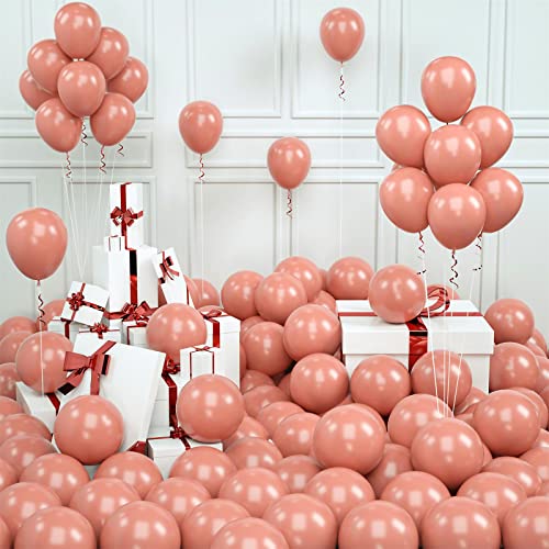 Retro Rosa Luftballons, 35 Stück 5 Zoll Rosa Ballons mit Ballonband, Dusty Rosa Latexballons, Blush Helium Luftballons für Mädchen Geburtstag, Brautdusche, Hochzeit, Babyparty, Jubiläum Deko von AOLOA