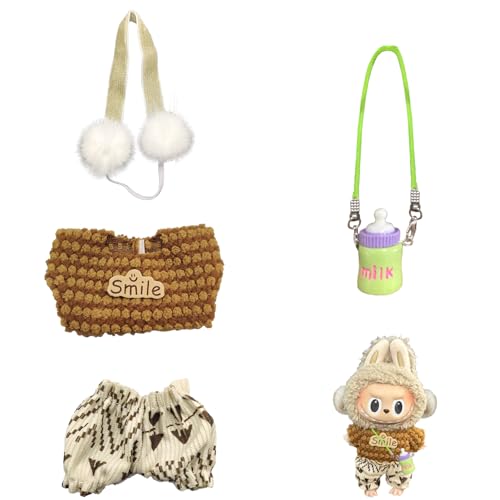 AOMAIGAD Kleidung für Labub Puppe, Labubu Plüsch Puppenkleidung, niedliche Labubu-Spielzeugkleidung, Labubu Puppenzubehör, Labubu Kleidung für 17 cm große Labubu Puppe (A-ohne Plüschspielzeug) von AOMAIGAD