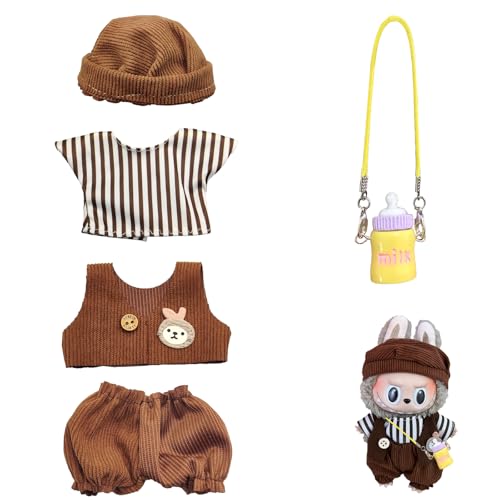 AOMAIGAD Kleidung für Labub Puppe, Labubu Plüsch Puppenkleidung, niedliche Labubu-Spielzeugkleidung, Labubu Puppenzubehör, Labubu Kleidung für 17 cm große Labubu Puppe (B-ohne Plüschspielzeug) von AOMAIGAD