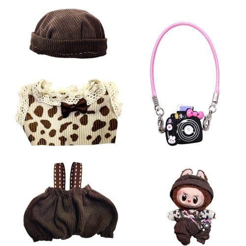 AOMAIGAD Kleidung für Labub Puppe, Labubu Plüsch Puppenkleidung, niedliche Labubu-Spielzeugkleidung, Labubu Puppenzubehör, Labubu Kleidung für 17 cm große Labubu Puppe (C-ohne Plüschspielzeug) von AOMAIGAD