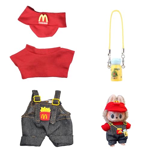 AOMAIGAD Kleidung für Labub Puppe, Labubu Plüsch Puppenkleidung, niedliche Labubu-Spielzeugkleidung, Labubu Puppenzubehör, Labubu Kleidung für 17 cm große Labubu Puppe (D-ohne Plüschspielzeug) von AOMAIGAD