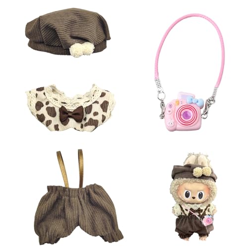 AOMAIGAD Kleidung für Labub Puppe, Labubu Plüsch Puppenkleidung, niedliche Labubu-Spielzeugkleidung, Labubu Puppenzubehör, Labubu Kleidung für 17 cm große Labubu Puppe (E-ohne Plüschspielzeug) von AOMAIGAD