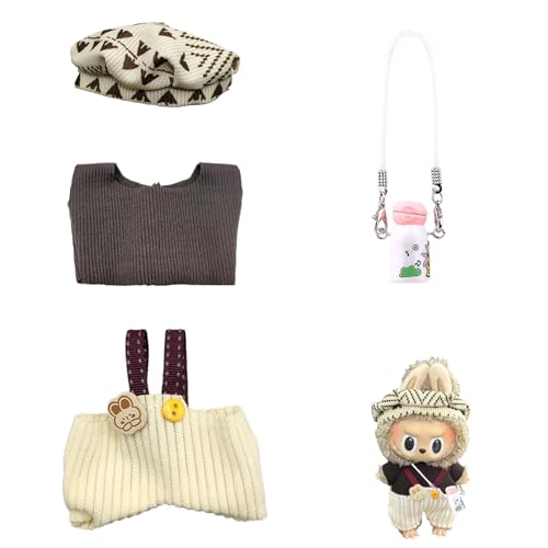 AOMAIGAD Kleidung für Labub Puppe, Labubu Plüsch Puppenkleidung, niedliche Labubu-Spielzeugkleidung, Labubu Puppenzubehör, Labubu Kleidung für 17 cm große Labubu Puppe (H-ohne Plüschspielzeug) von AOMAIGAD