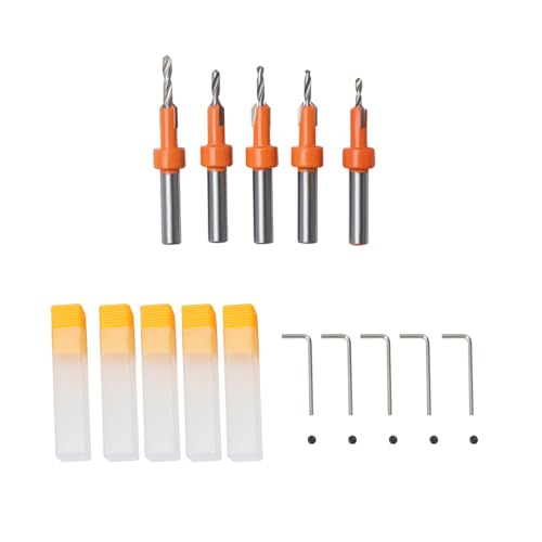 AOMIKITSTU Senkbohrer Set 10 Stück, 8mm Holzbohrer, Beinhaltet 5 Stück Stufenbohrer, 5 Stück Bohrspitze, Schaft Senkbohrer Set für Holzverarbeitung Kunststoff AOMIKITSTU Senkbohrer Set 10 Stück, 8mm Holzbohrer, Beinhaltet 5 Stück Stufenbohrer, 5 Stück Bohrspitze, Schaft Senkbohrer Set für Holzverarbeitung Kunststoff von AOMIKITSTU