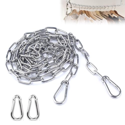 Edelstahl Ketten 1,5M Ø3mm Metallkette Stahlkette Gliederkette Verlängerungskette Metall Kette, Kettenglieder, Verlängerungskette Kette mit Karabiner für Hundekette Schaukeln Hängesessel Edelstahl Ketten 1,5M Ø3mm Metallkette Stahlkette Gliederkette Verlängerungskette Metall Kette, Kettenglieder, Verlängerungskette Kette mit Karabiner für Hundekette Schaukeln Hängesessel von AOMiGT