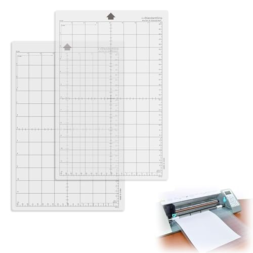 Klebrig Matte für Silhouette, 2 Stück Silhouette Portrait Schneidematte, Rutschfeste und Langlebige Schneidematte Silhouette Portrait, Selbstklebende Ersatzschneidematten für Silhouette (8x12 Zoll) von AOMiGT