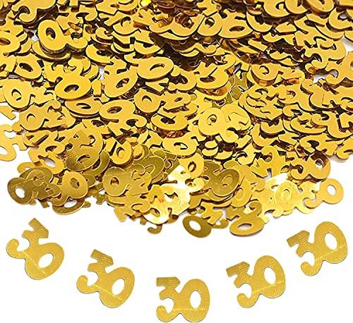1000 Pcs Konfetti 30. Geburtstag Frauen Männer Deko, Jubiläum Goldene Zahlenkonfetti, Tischdeko Streudeko, Konfettikanone 1000 Pcs Konfetti 30. Geburtstag Frauen Männer Deko, Jubiläum Goldene Zahlenkonfetti, Tischdeko Streudeko, Konfettikanone von AONAT