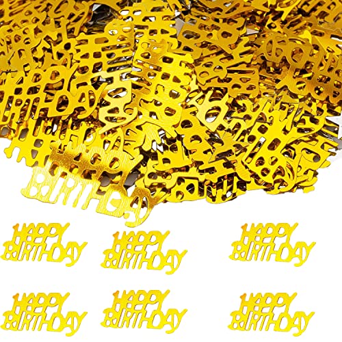 30g Happy Birthday Konfetti Gold Konfetti Geburtstagskonfetti Tischdeko Tischkonfetti Streudeko für Geburtstagsfeier, Motto-Party, Dekoration, Geschenk-Deko von AONAT