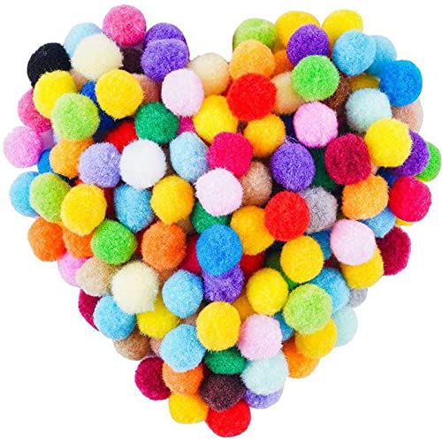 500 Stück Bunte Pompons,10mm Bunte Pompons zum Basteln , Mini Filzkugeln Multicolored Flauschigen Bälle,Bunt Mini Pompons, Pom Pom bälle Flauschigen Plüsch Bälle für Lustige DIY Kreative Handwerk von AONAT