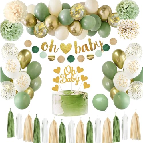 Baby Party Deko Junge,Gender Reveal Party Dekoration,Baby Deko Junge Mädchen,Grüne Gold Baby Shower Dekoration,Baby Shower Banner,Babyparty Deko Junge mit Babyshower Boy set,Baby Shower Deko Baby Party Deko Junge,Gender Reveal Party Dekoration,Baby Deko Junge Mädchen,Grüne Gold Baby Shower Dekoration,Baby Shower Banner,Babyparty Deko Junge mit Babyshower Boy set,Baby Shower Deko von AONAT