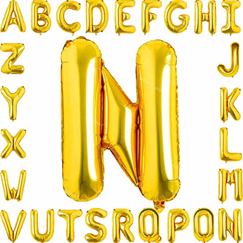 Folienballon Buchstaben 40Zoll Luftballon Gold Luftballons Alphabet Große Mylar Folie Helium Brief Luftballons Geburtstag Hochzeit Babyparty Silvester Dekoration Jubiläumsdekorationen (Buchstabe N) Folienballon Buchstaben 40Zoll Luftballon Gold Luftballons Alphabet Große Mylar Folie Helium Brief Luftballons Geburtstag Hochzeit Babyparty Silvester Dekoration Jubiläumsdekorationen (Buchstabe N) von AONAT