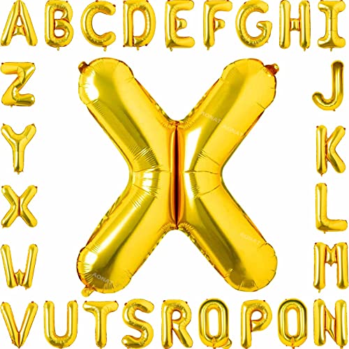Folienballon Buchstaben 40Zoll Luftballon Gold Luftballons Alphabet Große Mylar Folie Helium Brief Luftballons Geburtstag Hochzeit Babyparty Silvester Dekoration Jubiläumsdekorationen (Buchstabe X) Folienballon Buchstaben 40Zoll Luftballon Gold Luftballons Alphabet Große Mylar Folie Helium Brief Luftballons Geburtstag Hochzeit Babyparty Silvester Dekoration Jubiläumsdekorationen (Buchstabe X) von AONAT