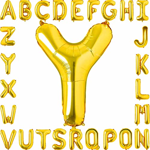 Folienballon Buchstaben 40Zoll Luftballon Gold Luftballons Alphabet Große Mylar Folie Helium Brief Luftballons Geburtstag Hochzeit Babyparty Silvester Dekoration Jubiläumsdekorationen (Buchstabe Y) von AONAT