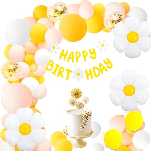 Gänseblümchen Geburtstag Luftballons Set, 44Stück Gelbe Luftballons Girlande Kit,Gänseblümchen Folienballons mit Happy Birthday Girlande für Hochzeit Geburtstag Mädchen Babyparty Verlobung Gänseblümchen Geburtstag Luftballons Set, 44Stück Gelbe Luftballons Girlande Kit,Gänseblümchen Folienballons mit Happy Birthday Girlande für Hochzeit Geburtstag Mädchen Babyparty Verlobung von AONAT