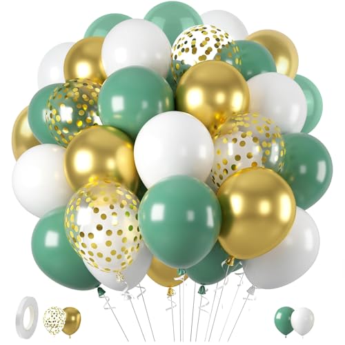 Luftballons Grün Gold, 60 Stück Grün Luftballons Hochzeit Ballons Gold Weiß, 12 Zoll Olive Salbei Grün Gold, für Dschungel-Safari Geburtstag Babyparty Hochzeit Abschluss Party-Dekorationen Luftballons Grün Gold, 60 Stück Grün Luftballons Hochzeit Ballons Gold Weiß, 12 Zoll Olive Salbei Grün Gold, für Dschungel-Safari Geburtstag Babyparty Hochzeit Abschluss Party-Dekorationen von AONAT