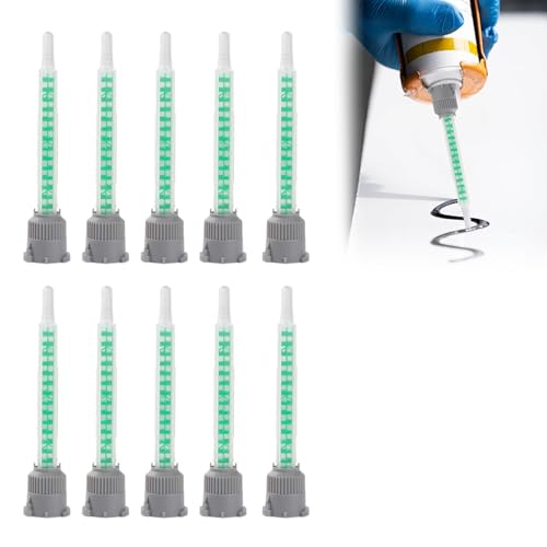10Stück Statikmischer,Mischdüse Für 2k Kleber,Klebespitzen,Mischerspitzen,Epoxidharz Kleber Mischdüse,Statikmischdüse 1:1,Statikmischer Für 2 Komponenten Kleber,Zweikomponentenkleber 2k Kleber Pistole von AONAYO