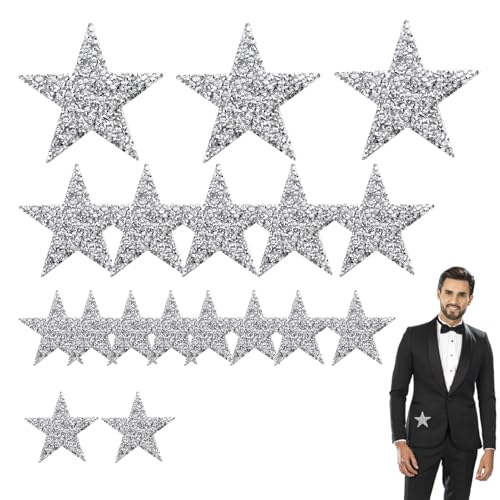 18 Stück Stern Aufbügeln Patches,Stern aufnäher zum aufbügeln,sterne zum aufkleben auf stoff,sterne zum aufbügeln silber,bügelsterne für Kleidung T-Shirt DIY Rucksack Hut Jeans,Taschen 18 Stück Stern Aufbügeln Patches,Stern aufnäher zum aufbügeln,sterne zum aufkleben auf stoff,sterne zum aufbügeln silber,bügelsterne für Kleidung T-Shirt DIY Rucksack Hut Jeans,Taschen von AONAYO