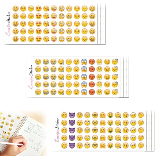 24 Blätter Smiley Aufkleber,Emoji Sticker,SmileySticker,Emotionsticker,Aufkleber Smiley Lustig,1cm Orbicular Multi Emotion Sticker,Für Kinder Emoji-Belohnungen Für Lehrer, Notebook Diy Dekoration von AONAYO