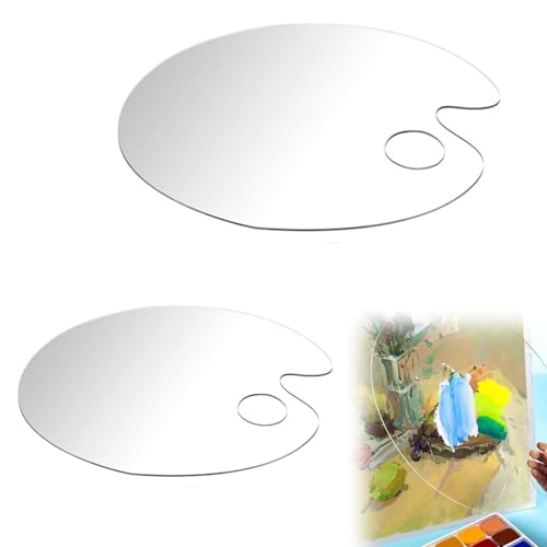 2er-Pack Mischpalette Acrylfarben,2 GrößEn, Ultraleichte Palette Tafel,Transparent Malpalette,Ovale Form FüR Einfache Handhabung Mischen,Geeignet FüR DIY-Kunstmalerei von AONAYO