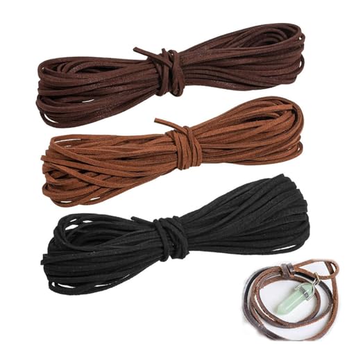 3 Packungen Lederband,3 Farben Lederschnur,10 M X 3 Mm FüR Ketten,Klassisch LederbäNder,Schwarz,Geeignet FüR Selbstgemachte ArmbäNder,Halsketten,Schmuck,Kunsthandwerk,Spinnen 3 Packungen Lederband,3 Farben Lederschnur,10 M X 3 Mm FüR Ketten,Klassisch LederbäNder,Schwarz,Geeignet FüR Selbstgemachte ArmbäNder,Halsketten,Schmuck,Kunsthandwerk,Spinnen von AONAYO