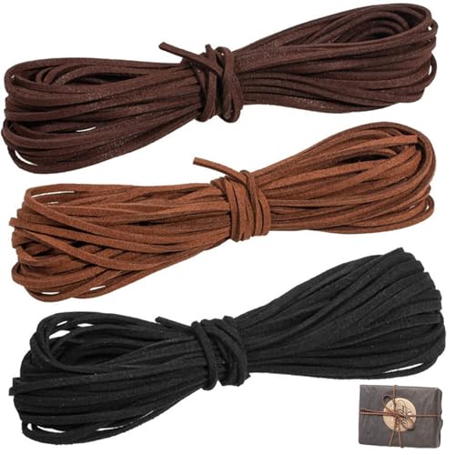 3 Rollen Lederband3mm,Lederschnur,Lederband,LederbandFür Ketten,Faux Wildleder Schnur,Klassik Basteln Lederschnüre,3 Farben 10mx3mm Lederschnur,Für DIY Armbänder, Halsketten, Schmuck, Kunsthandwerk 3 Rollen Lederband3mm,Lederschnur,Lederband,LederbandFür Ketten,Faux Wildleder Schnur,Klassik Basteln Lederschnüre,3 Farben 10mx3mm Lederschnur,Für DIY Armbänder, Halsketten, Schmuck, Kunsthandwerk von AONAYO