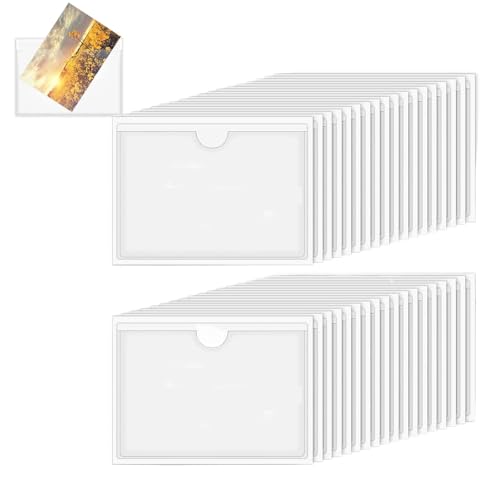 36 Stück Etikettenhalter Selbstklebend,6x10cm Etikettenhalter,Beschriftungsschilder,Kreditkarten Aufkleber,Visitenkartentaschen Selbstklebend Für Büro,Zuhause Organisieren Und Sortieren von AONAYO