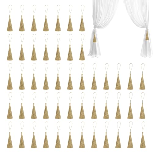 50 Stück Quasten, Quasten Anhänger,Quaste,Gold Mini Quasten, Seide Quaste,Für Lesezeichen Anhänger Schmuckherstellung DIY Bastelzubehör Schlüsselanhänger Zubehör Kleiderdekoration 50 Stück Quasten, Quasten Anhänger,Quaste,Gold Mini Quasten, Seide Quaste,Für Lesezeichen Anhänger Schmuckherstellung DIY Bastelzubehör Schlüsselanhänger Zubehör Kleiderdekoration von AONAYO